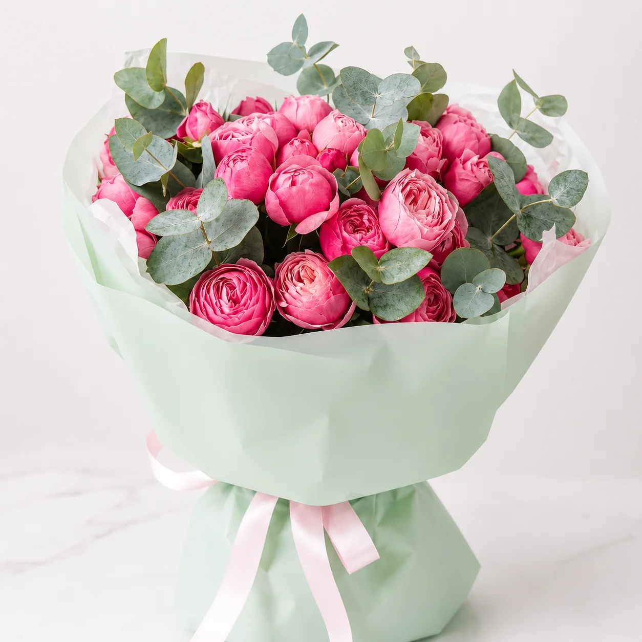 Sweet Peony Charm – 11 Peony Rose in Green Wrapping-2